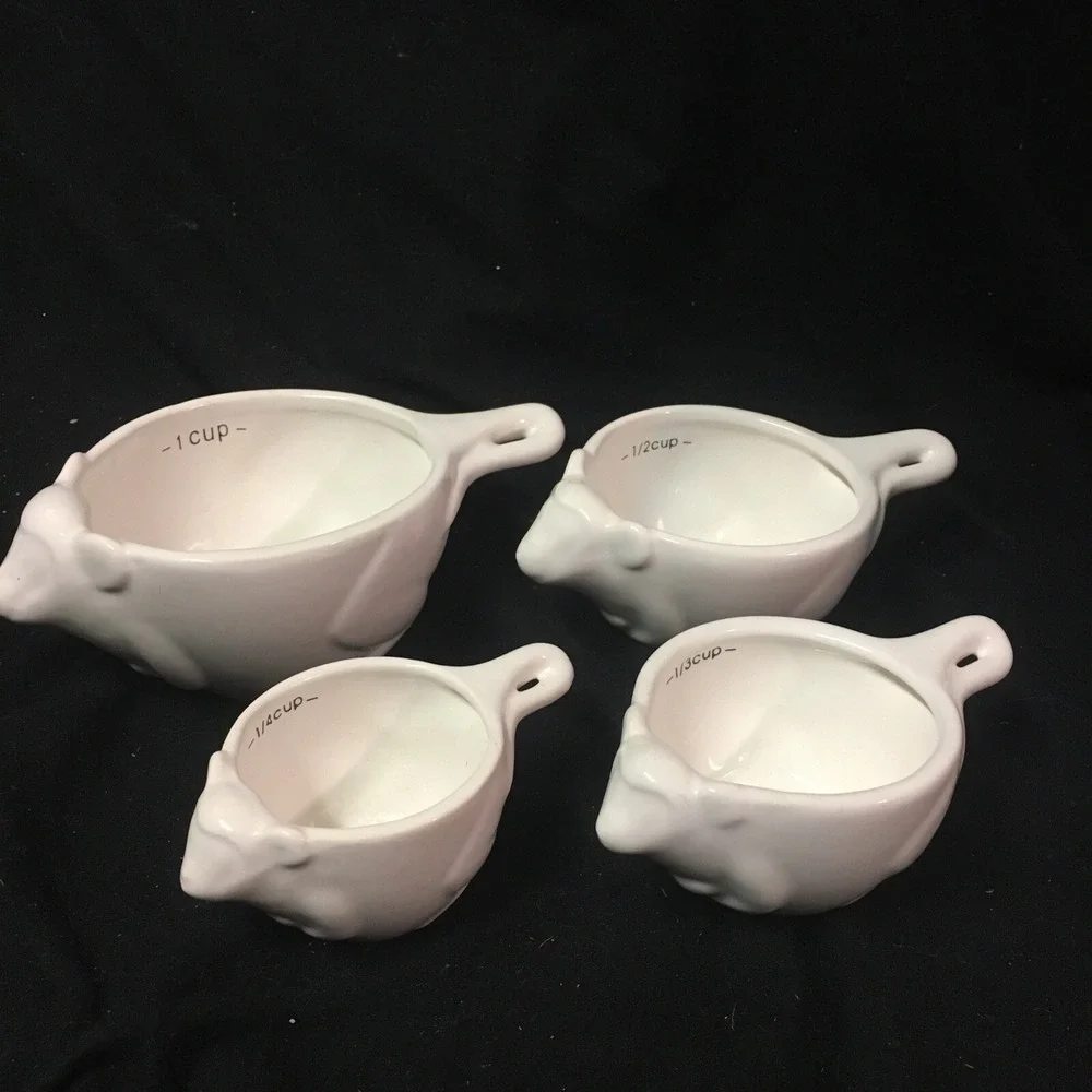 Monkey Nesting Measuring Cups Creative Co-Op White